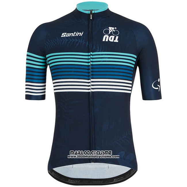 2019 Maillot Ciclismo Tour Down Under Bleu Manches Courtes et Cuissard
